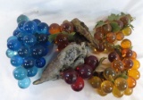 Vintage glass grapes on wood