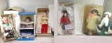 6 vintage collector's dolls & doll bike