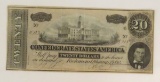 1864 Confederate $20 Civil War Note