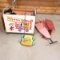 Toy box with Disney plush, toy ironing boards