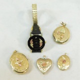 Black Hills Gold Filled lockets & watch