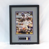 Adrian Peterson 2009 worn jersey piece & SI cover