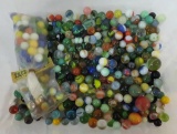 Collection of vintage marbles including Peltier Comic Annie