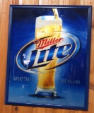 Miller Lite Framed Sign 26x32