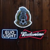 Bud Light/Budweiser Mexico Soccer 3 color neon
