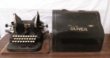 Oliver No. 5 Batwing Typewriter with cover