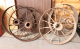 Set of 4 vintage metal wagon wheels