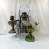 Aladdin Lantern & other vintage oil lamps