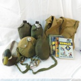 Vintage Boy Scout books, canteens, pack
