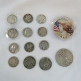 Mixed US Silver Coins colorized 1922 Peace Dollar