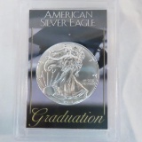 2018 American Silver Eagle in Graduation case