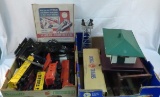 Vintage Lionel train set, bridge and accessories