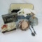 Vintage gloves, jewelry boxes, porcelain doll