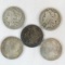 5 Morgan Silver Dollars 1878S, 79S, 80S, 87S, 00S