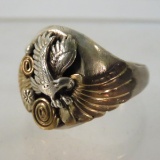 Sterling Eagle ring with gold accents14.9gtw sz 13