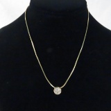 14kt gold necklace with diamond pendant 4.93gtw