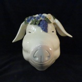 Decorative wall mount ceramic pig head