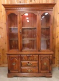 China cabinet with lighted hutch