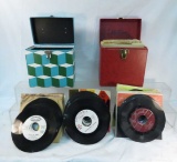 Collection of vintage 45'sin 2 cases