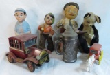 Charley Weaver, chalkware, car bank and stein