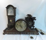 Cuckoo, Bulova mantle, and electric clocks