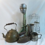 Hamilton Beach malt mixer, teapot & kitchen items