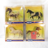 4 Breyer Horses with boxes, Pinto, Spanish Mare