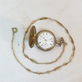 Excelsior pocket watch 20 yr hunter case & chain