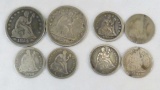 1854 & 1861 Seated Liberty Quarters, 6 dimes