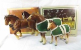 Breyer Clydesdale Stallion + Mare & Foal set NWB