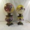 2 Antique hand-painted lamps one is electrified