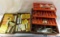 Vintage fishing lure boxes, tackle box with lures