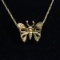14k Gold with Diamond Butterfly pendant & chain