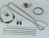 Sterling Necklace & Bracelets, Navajo earrings,etc
