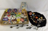 Pinback Buttons and Souvenir spoons