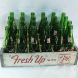 Vintage 7up case full of 7up bottles