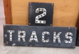 Vintage Railroad sign 2 Tracks