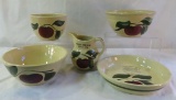 Vintage Watt Ware Advertising pitcher and bowls