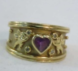 14k Gold Ring with Amethyst 6.37g