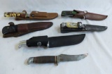 6 knives, 5 with sheaths
