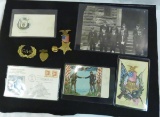 Riker display with GAR medals & souvenirs