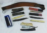 Vintage straight razors, razor strop & more
