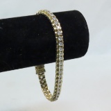 Gold over sterling and cubic Zirconia bracelet