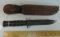 US Camillus NY Fighting Knife & Leather Scabbard