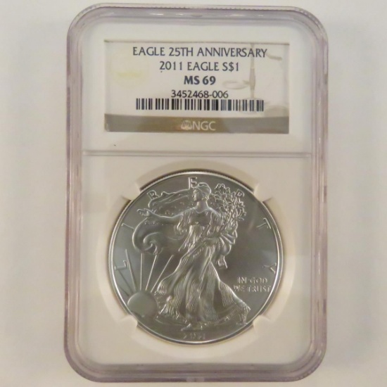 2011 American Silver Eagle NGC Graded MS69