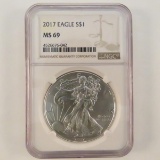 2017 American Silver Eagle NGC Graded MS69