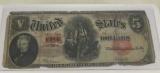 1907 $5 Woodchopper Note