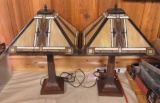 2 Modern Tiffany style stained glass lamps