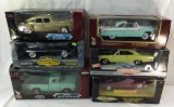 6 Diecast cars with boxes American Muscle & Ford