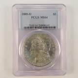 1885 O Morgan Silver Dollar PCGS Graded MS64